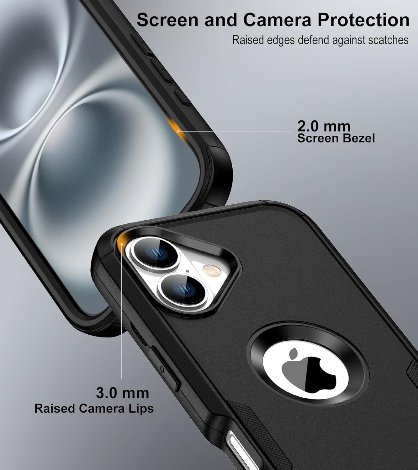 for iPhone 16 Case with Belt Clip Holster,2X Screen Protector, Heavy Duty Protection,Military-Grade Protection,Anti-Drop,Shockproof Phone Cover for iPhone 16 Case,Black