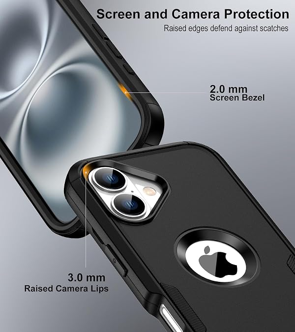 HayyaCase for iPhone 16 Case with Belt Clip Holster,2X Screen Protector, Heavy Duty Protection,Military-Grade Protection,Anti-Drop,Shockproof Phone Cover for iPhone 16 Case,Black by HayyaCase - Used condition - Image 3
