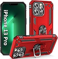Vista 18 de ADDIT Funda para iPhone 13 Mini iPhone 13 Mini, con soporte de anillo, soporte magnético para automóvil, grado militar, resistente, para iPhone 13