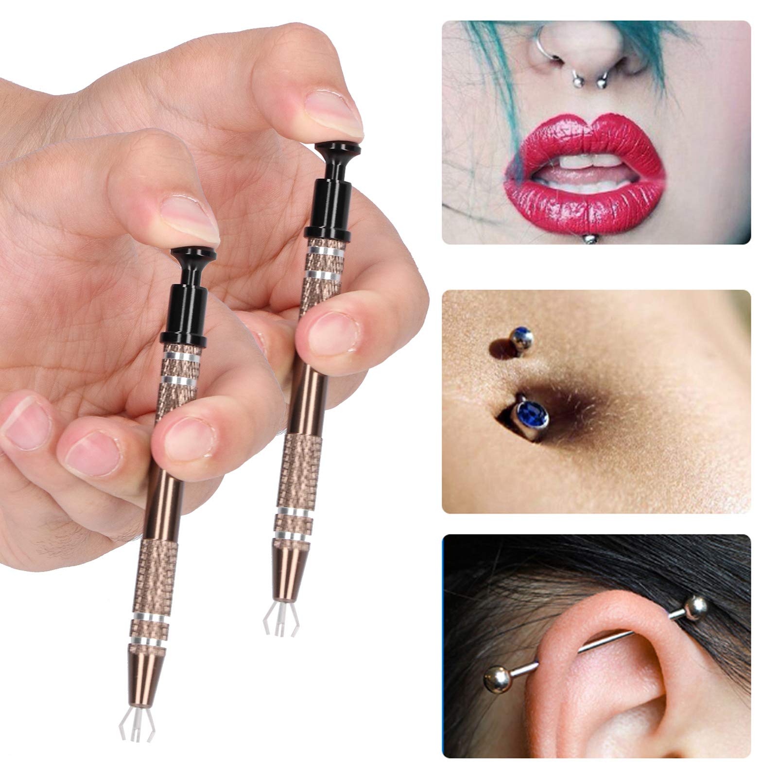 Pince à Boule De Piercing - Lot De 2 (doré Et Argenté) - Pour Bijoux, Petites Pièces, Modélisme