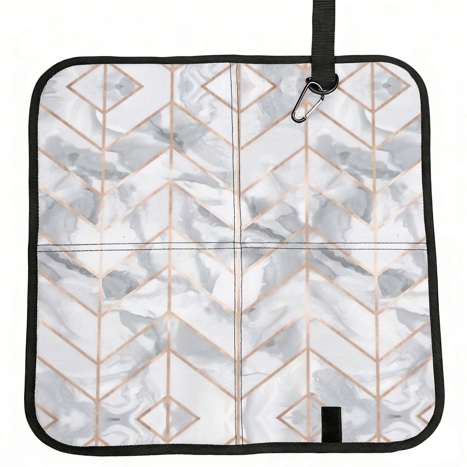 SDEGTHO rose gold marble design background Printed Foldable Seat Pad with Closure, Lightweight Cushion for Airplane Travel Camping