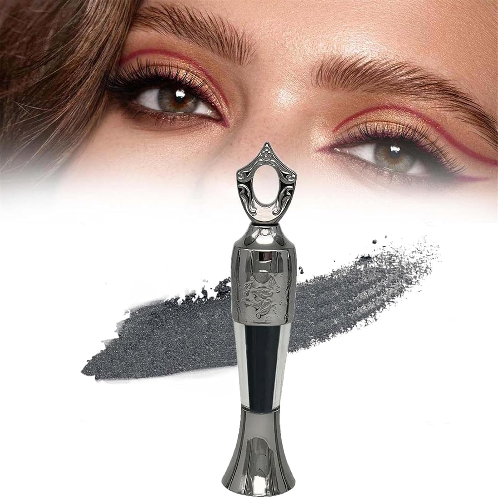 Moguri 1 delineador de ojos egipcio negro, delineador de ojos tradicional, hecho a mano, color negro intenso, duradero, resistente al agua, a prueba de mudge, aspecto oriental