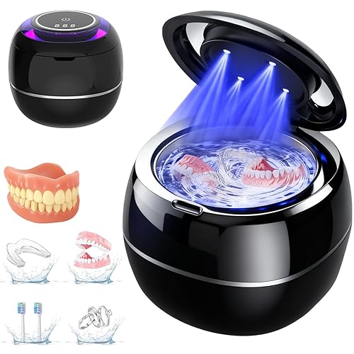 Limpiador Ultrasónico de Retenedores Denture Dome, Limpiador de Cápsula Dental Denture Dome 45khz, Máquina Limpiadora de Retenedores Dentales UV con