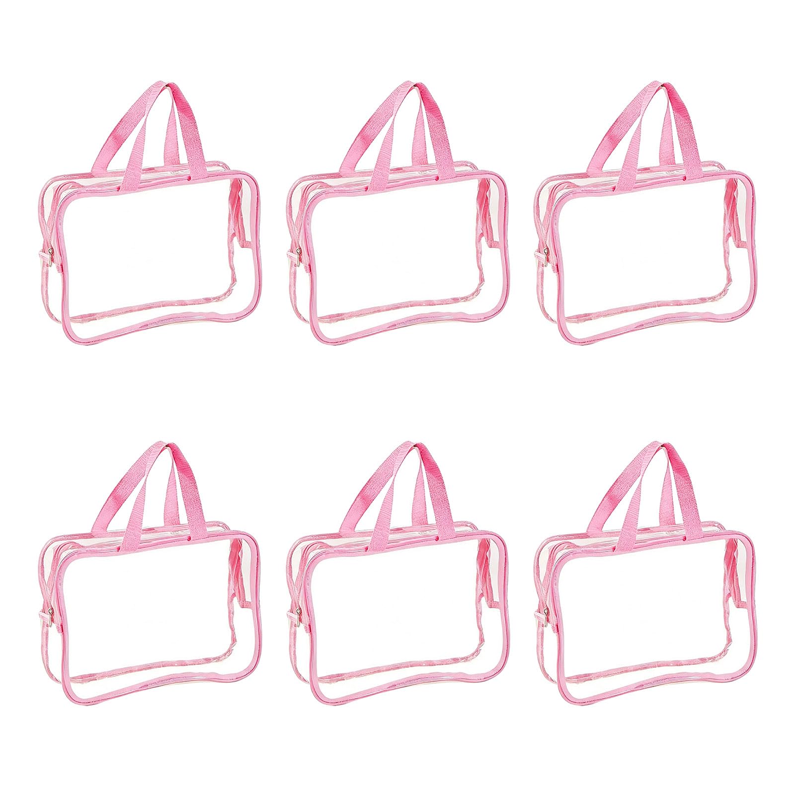 Paquete de 6 bolsas de almacenamiento transparentes, organizadores multiusos para juguetes, suministros de baño y más, portátiles y versátiles para la organización del hogar