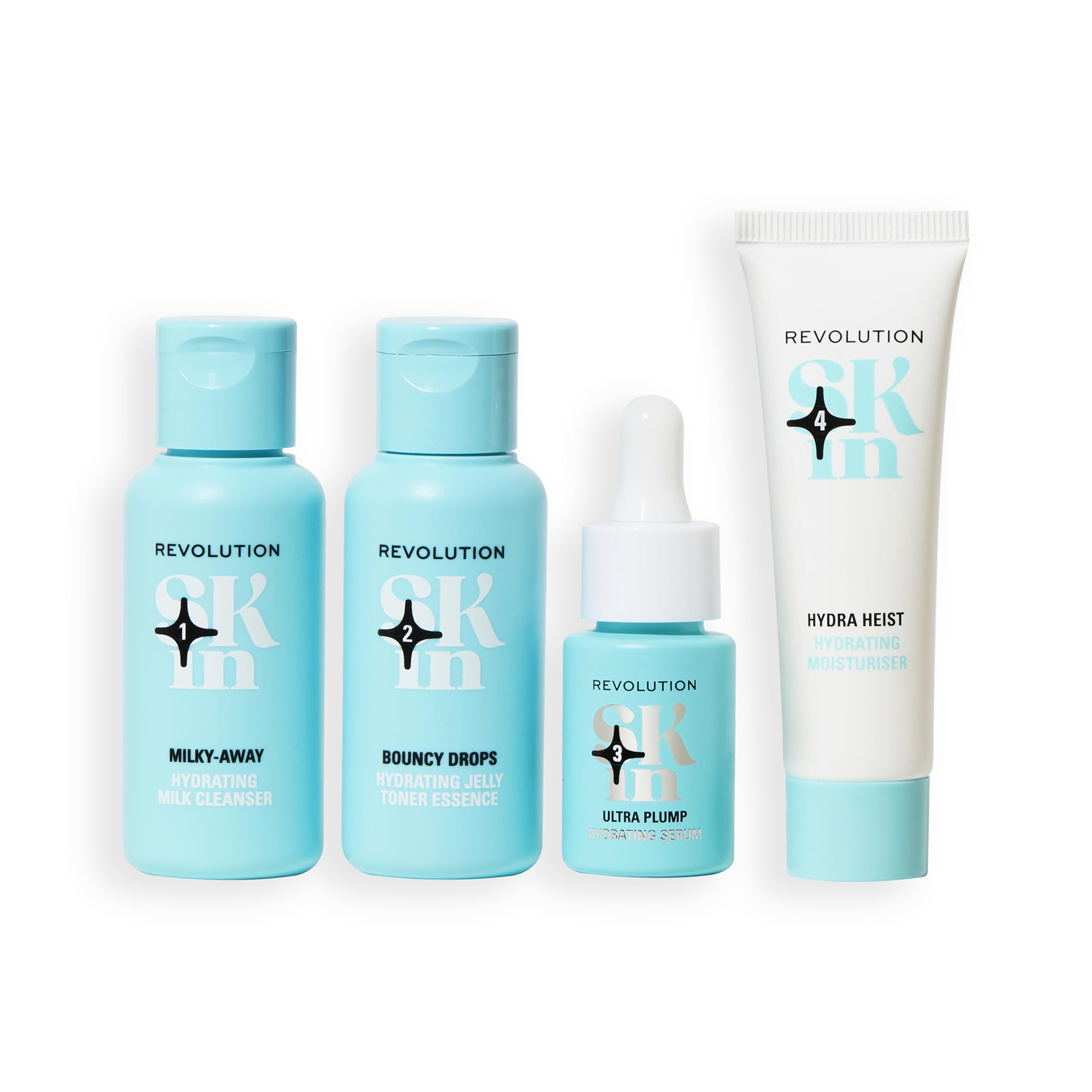 Revolution Skin, Happy Hydrate 4 Step Starter Kit, Hydrating Skincare Set Includes Cleansing Milk, Essence - Image 2