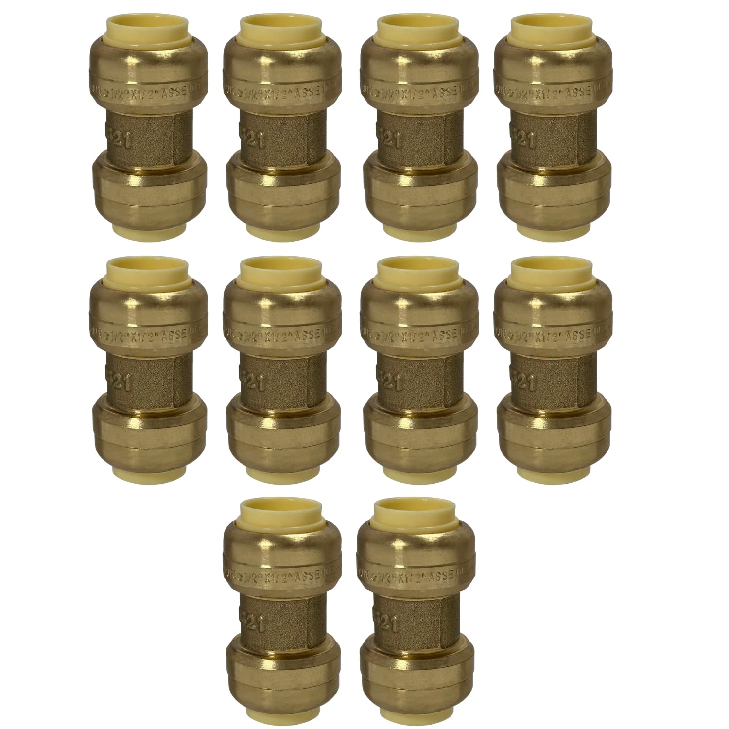 10 piezas 1/2 "push Fit Couplings accesorios Certificado a ansi61 NSF plomo latón