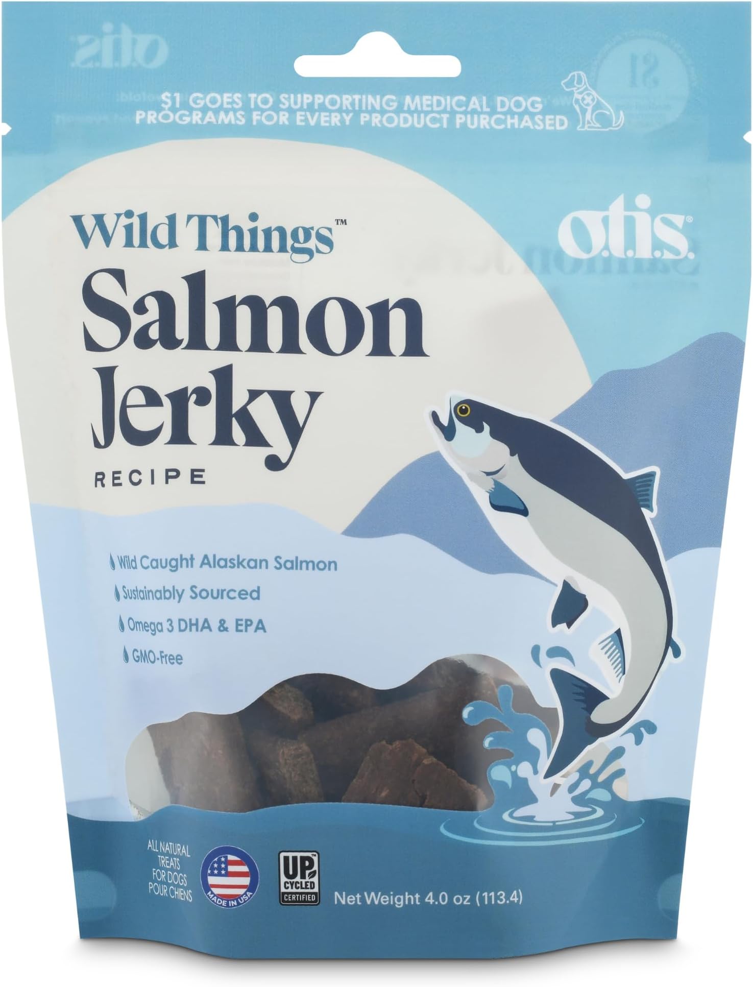 Colorado Naturals Wild Caught Salmon Jerky Dog Treats. Made in USA with 100 Percent