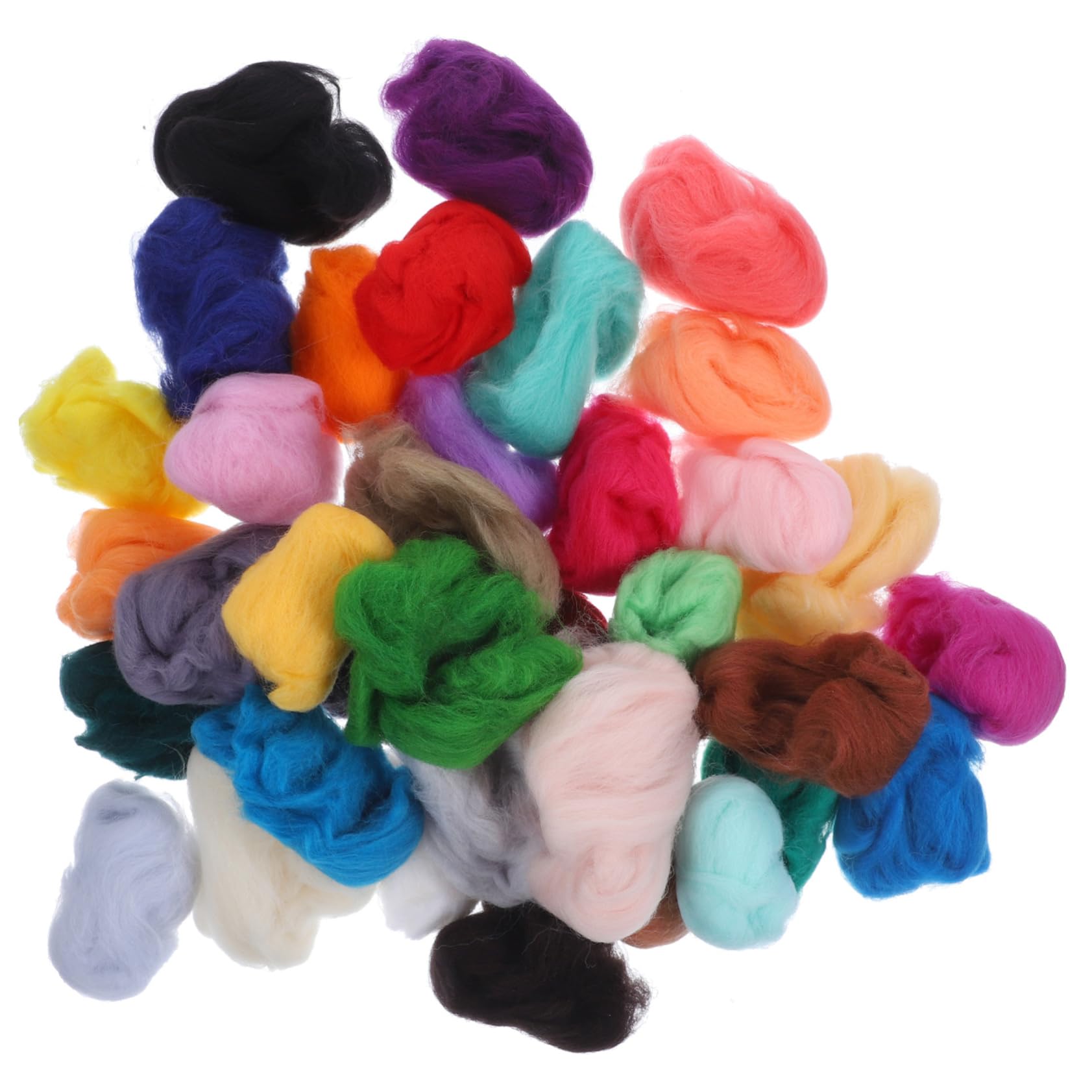 STOBOK 108stücke Teiliges Set Für Nadelfilz Bunte Filzwolle Für -projekte Geeignet Für Trocken Und Nassfilzen Handwerksmaterialien Für Kreative Bastelideen
