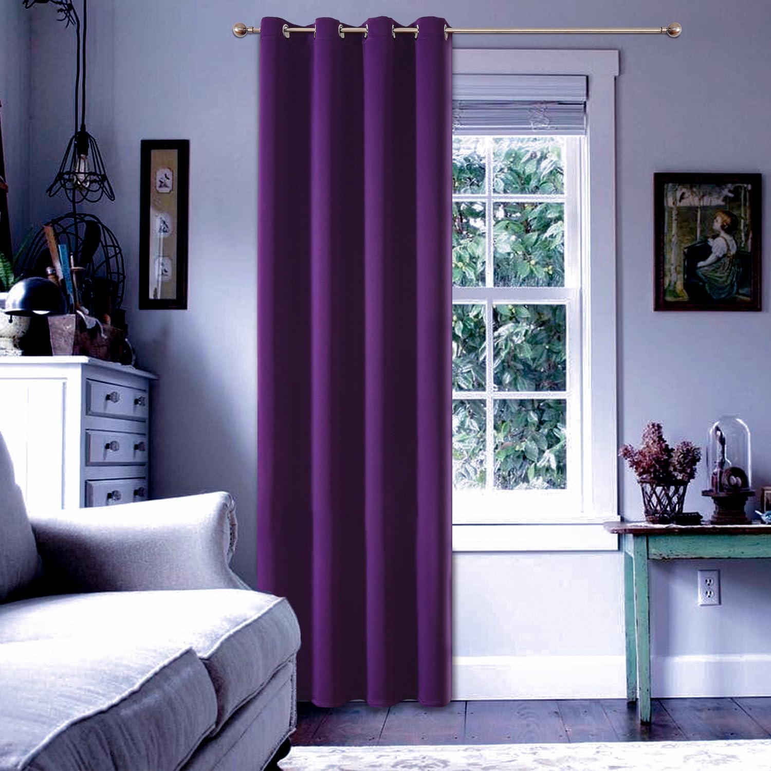 ChrisDowa Grommet Blackout Curtains for Bedroom - Thermal Insulated Room Darkening Curtains for Living Room (1 Panel Set, Royal Purple, 52W x 95L) 52"W x 95"L (Pack of 1) Royal Purple