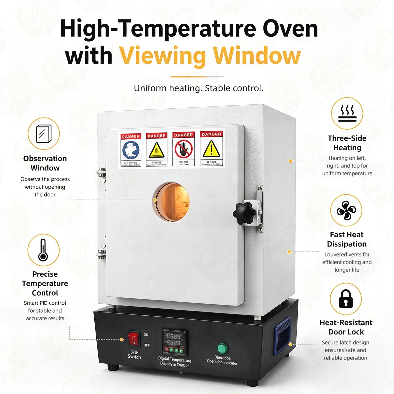 Zestaw pieca do topienia metalu o mocy 1750 W z okienkiem – regulacją PID do 1150°C do wytopu złota,srebra,aluminium i mosiądzu – Piec muflowy do biżuterii,ceramiki,fusingu szkła i emaliowania