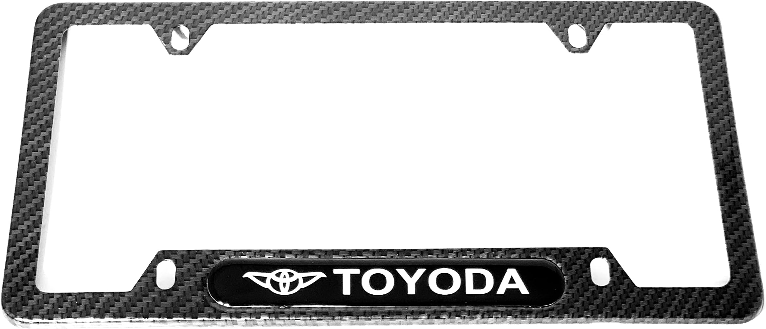 Moossi Carbon Fiber Toyoda License Plate Frame Cover Holder W/Screws- Stainless Steel Toyoda (1)