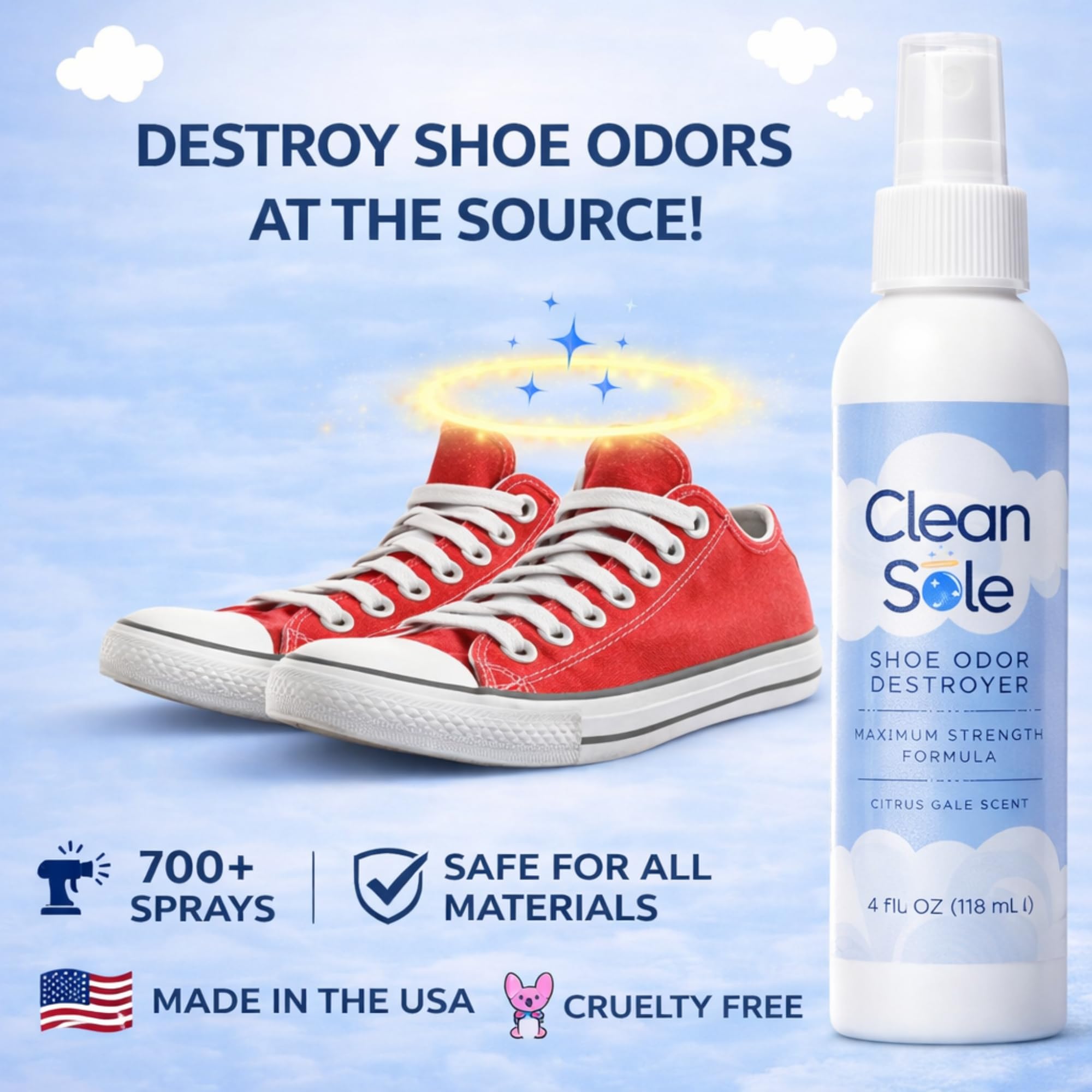 Destructor de olores de zapatos: fórmula extrafuerte para eliminar olores de zapatos y olores de pies, creada para eliminar y prevenir olores y olores de zapatos