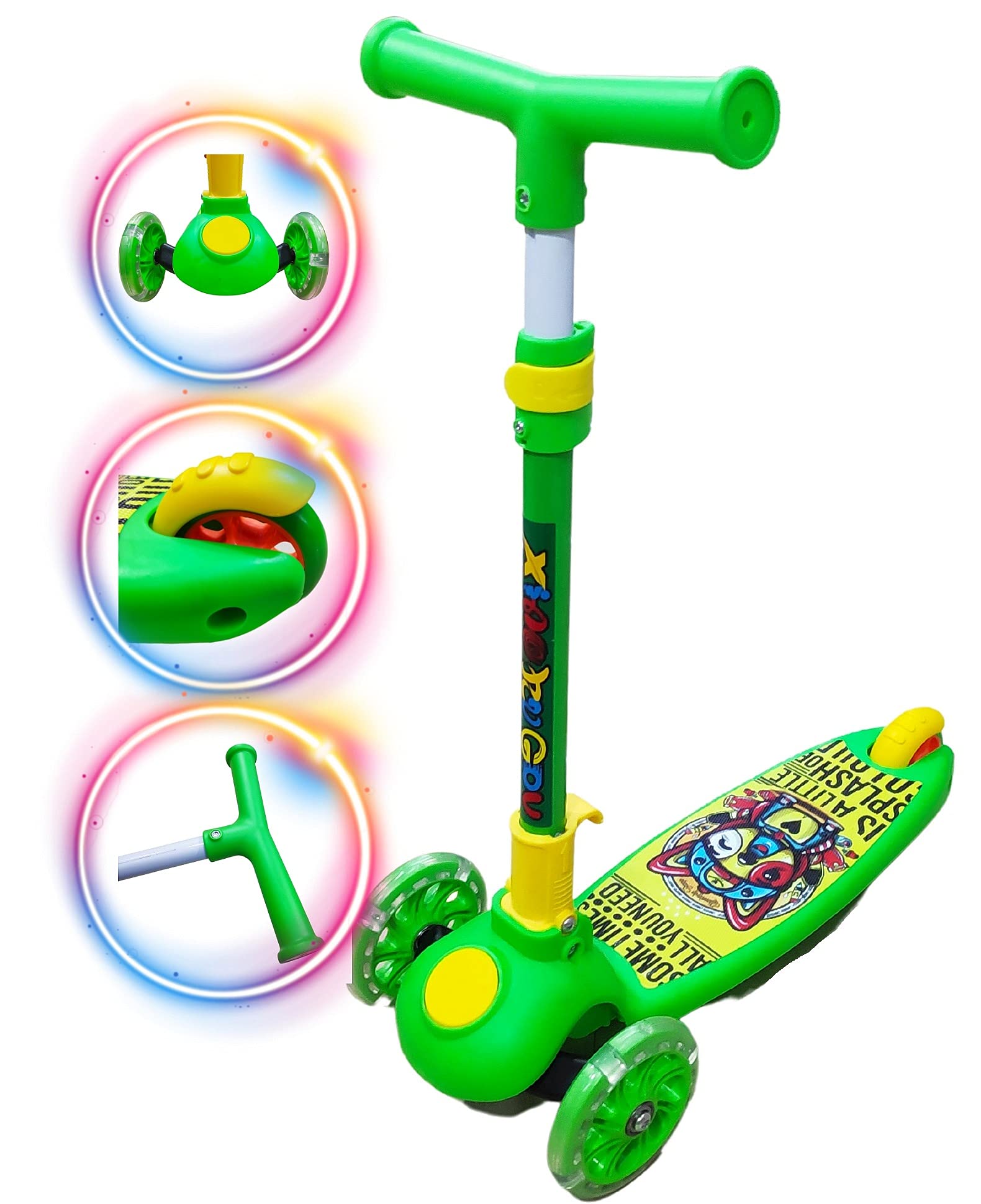 TANMAN TOYS 3 Wheels Kick Start Scooter with Lights in Wheels for Indoor and Outdoor Riding for Kids | Assorted Colors (B09GW6V664) Amazon Price History, Amazon Price Tracker