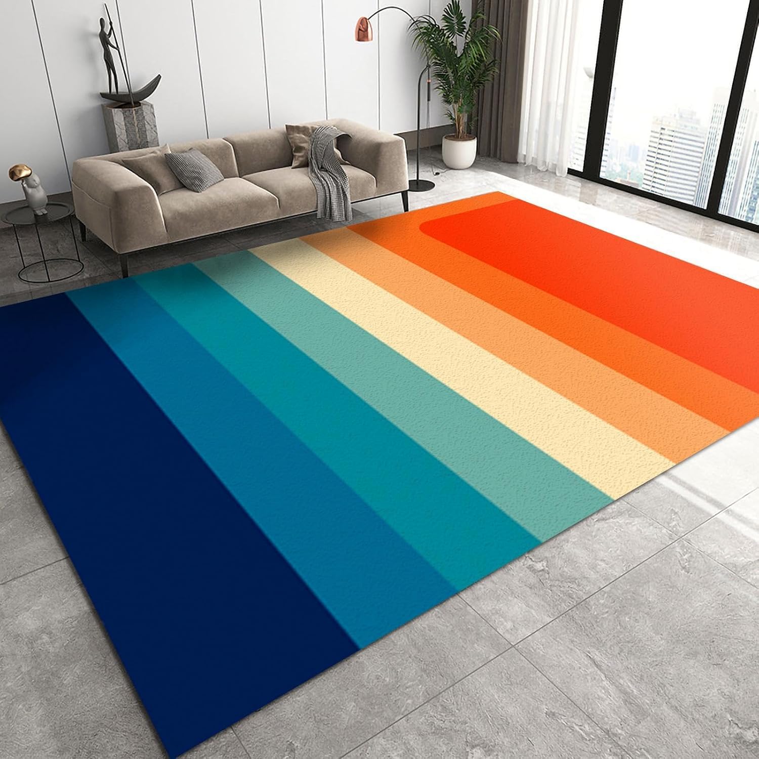 Tapis facile à nettoyer pour salon moderne en flanelle douce A-7013202165