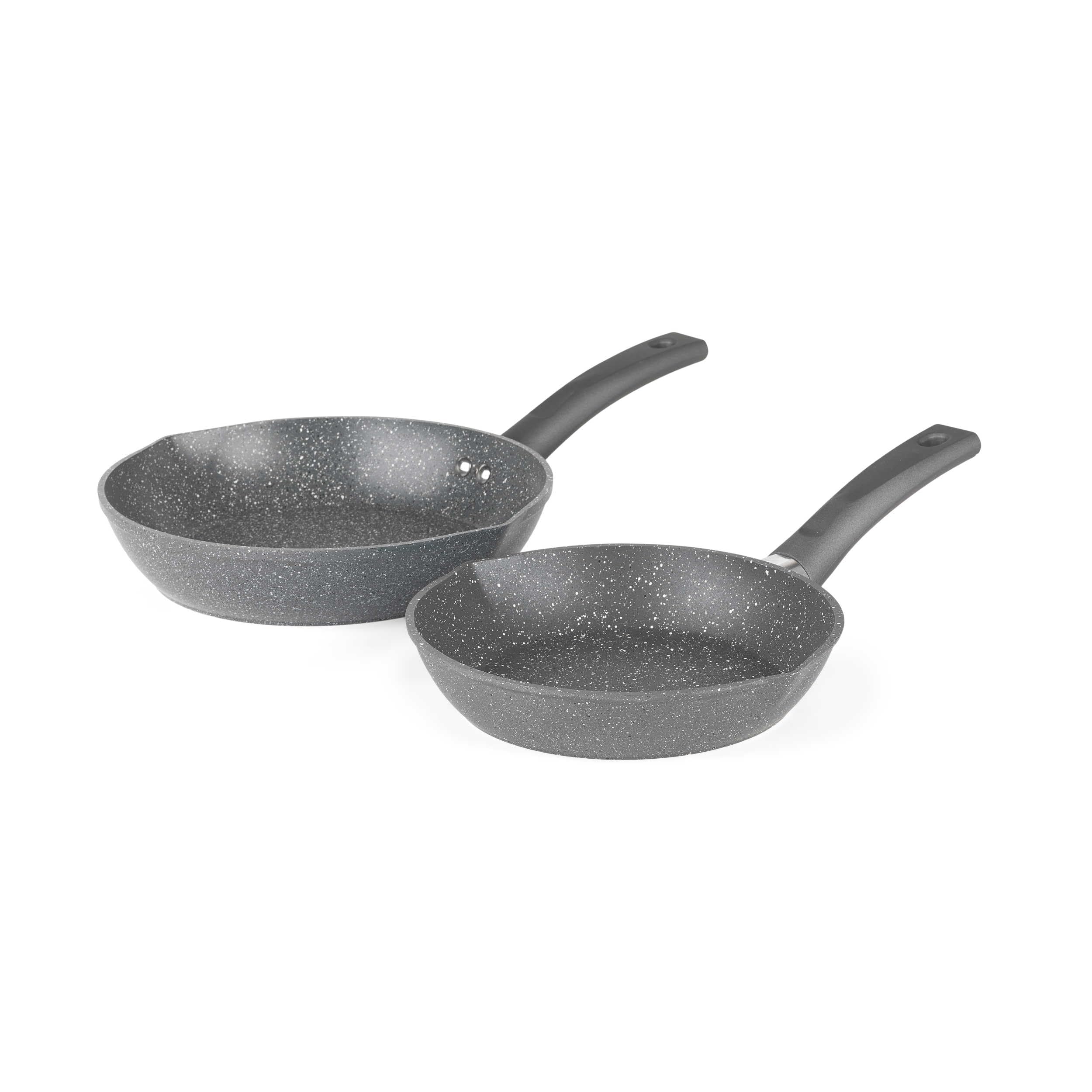 Salter Easy Pour Fry Pan Set 20/24 Cm, Marble Effect Nonstick