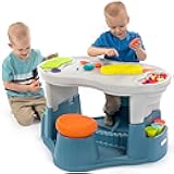 Kids' Sensory Table with Active Seating and Art Storage, Toddler Activity Table and Chairs Set for Ages 1-1/2 to 6, Multicolor