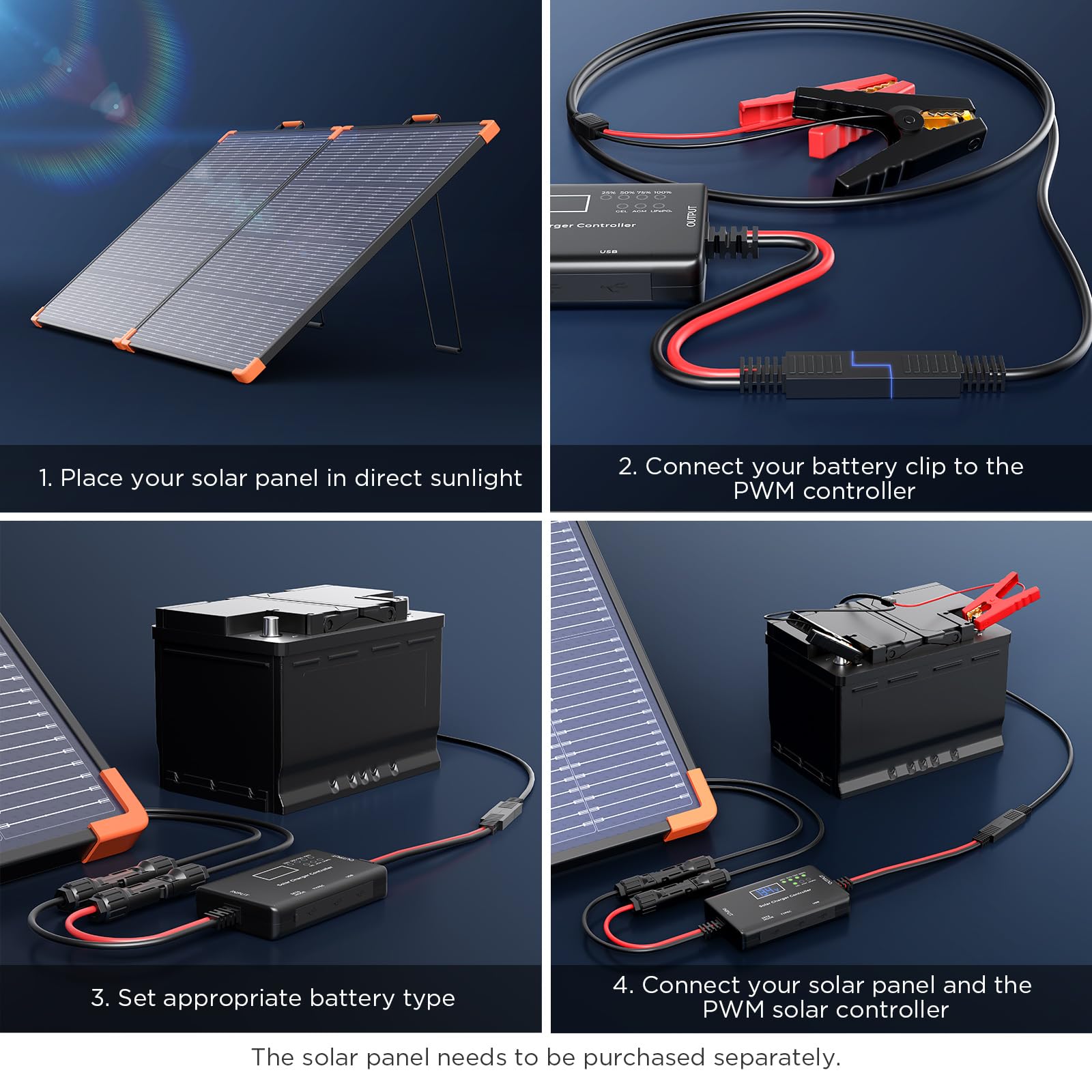 20A PWM Solar-Laderegler 12V – 30V VOC, 22W USB-C Produktbild-Vorschau 4