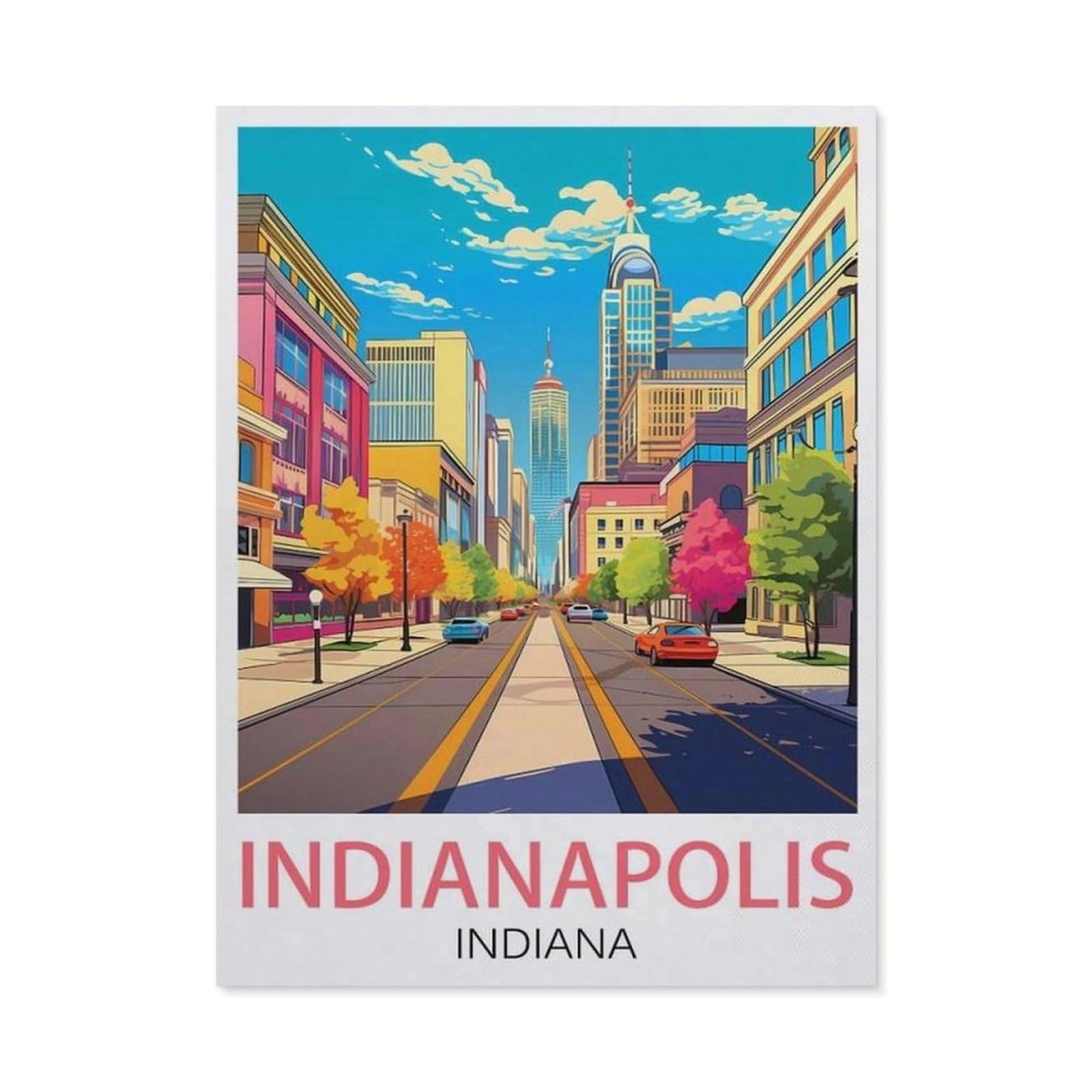 Funny Metal Tin Signs，Indianapolis Indiana(15x30cm）