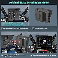 Vista 5 de CARPURIDE W502BS PRO 2025 para BMW Motorcycle CarPlay y Android Auto Dual Bluetooth, pantalla de navegación GPS impermeable de 5 pulgadas, lectura