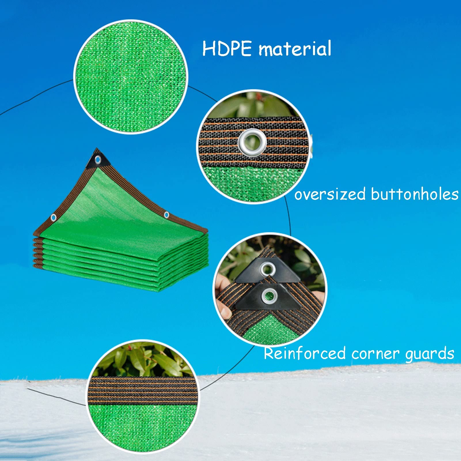 Rete Parasole da Giardino Ombreggiatura Leggera E Traspirante Rete Ombreggiante Verde Protezione UV per Serra Fiori,Piante,Prato per Patio (Color : Green, Size : 6x8m(19.7x26.2ft))