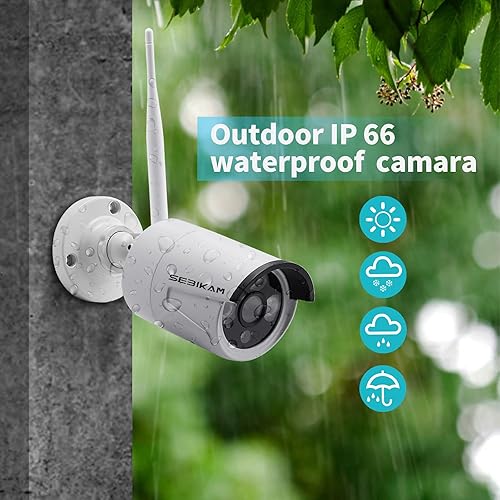 Miniatura 2 de Sistema de cámara de seguridad inalámbrica con monitor de 10.1 pulgadas, 4 cámaras HD de 3MP/2K | Audio de 2 vías | Vista local y remota | Detección