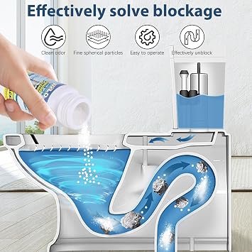 Wild Tornado Sink & Drain Cleaner Powder - Fast Foaming Sink & Drain Clog Remover, Powerful Pipeline Dredging Agent for Kitchen, Bathroom,Toilet&Floor Drains,Quick Cleaning Tool,3.9oz/110g Each(4Pack)