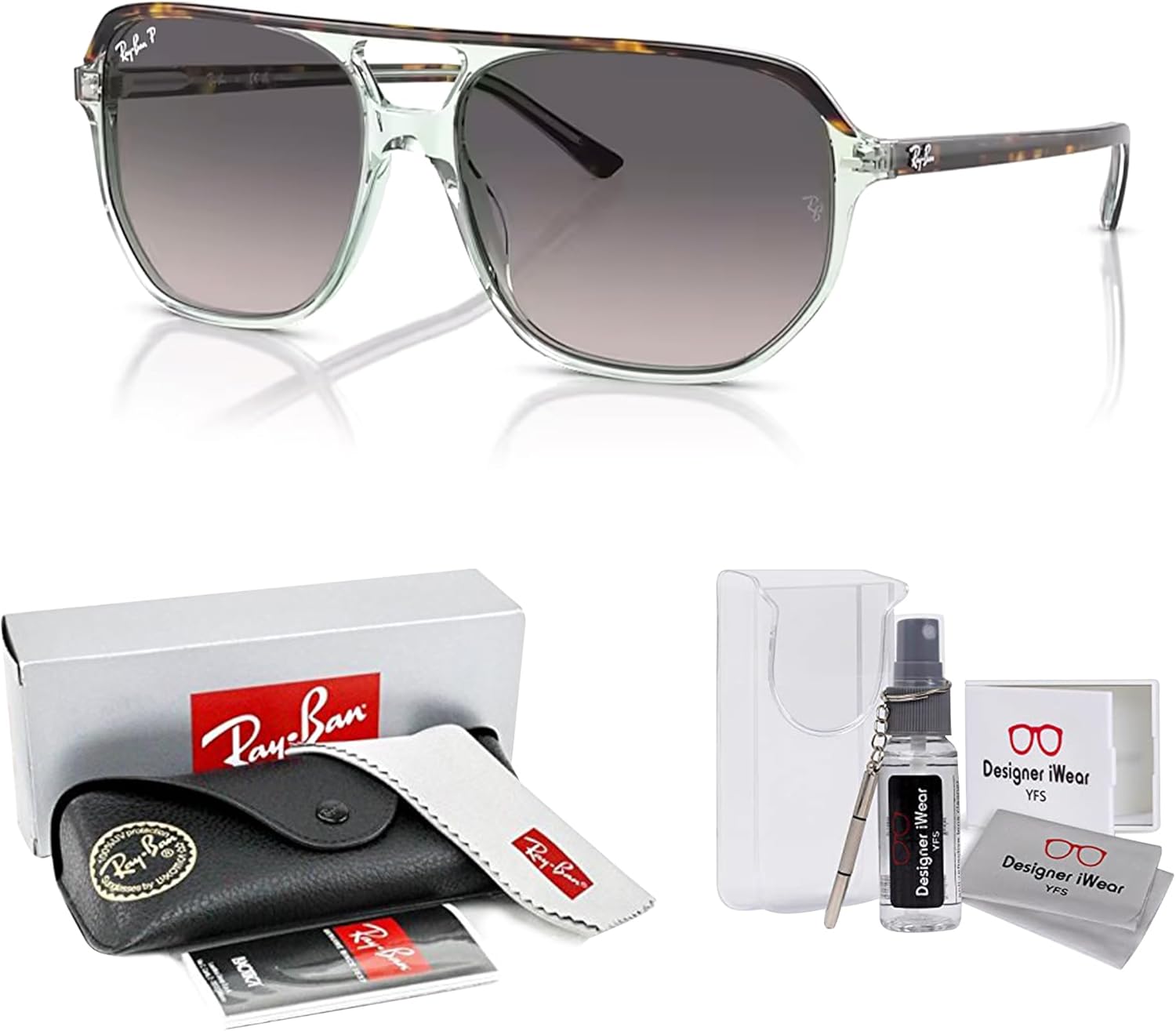 Ray-Ban Bill One RB2205 Square Sunglasses for Men for Women +BUNDLE with ACCESSORY EYEWEAR KIT - Image 2