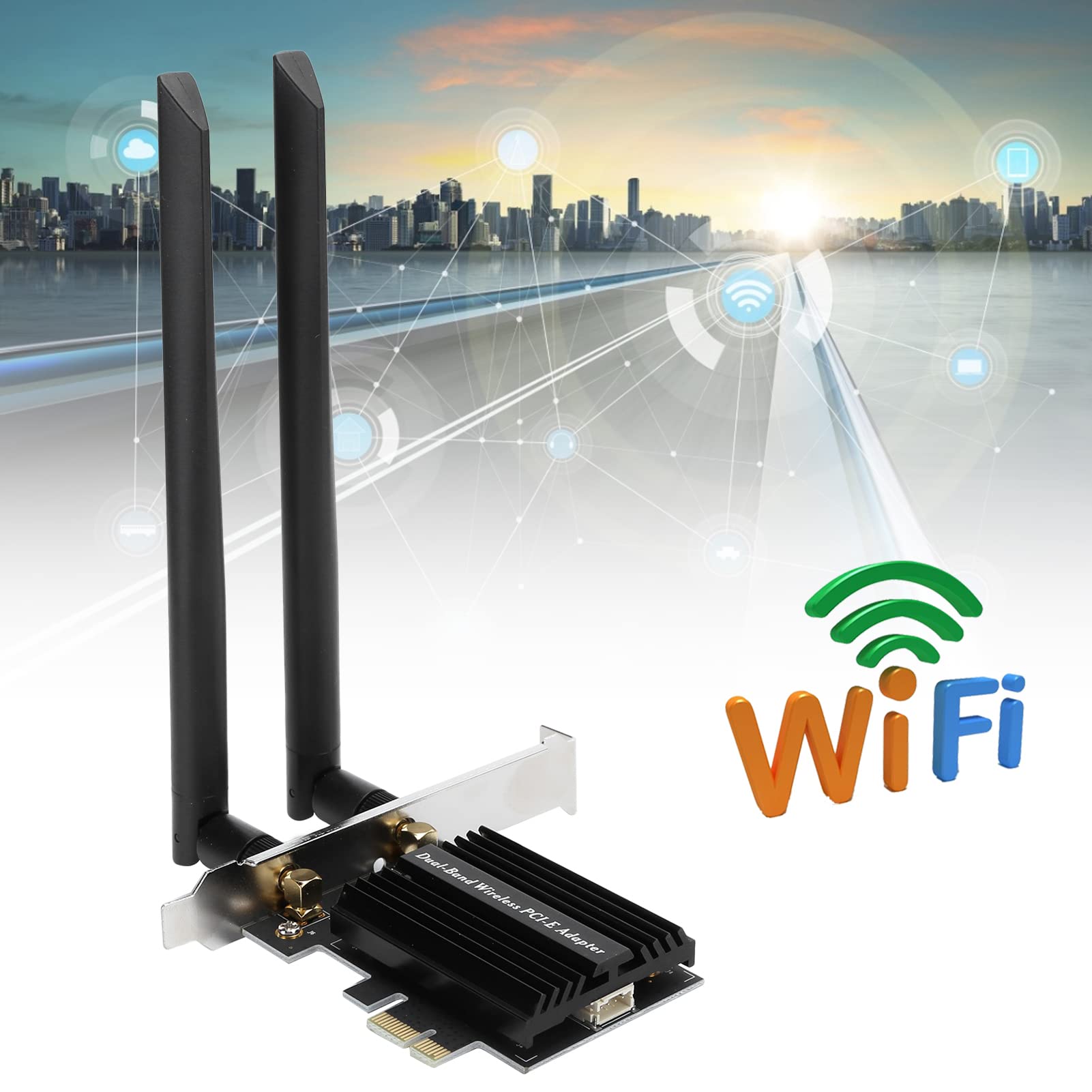 Adattatore WLAN desktop Scheda di rete Dual Band WiFi 6 AX3000 PCIE con Bluetooth 5.1 per streaming di giochi su Internet ad alta velocità