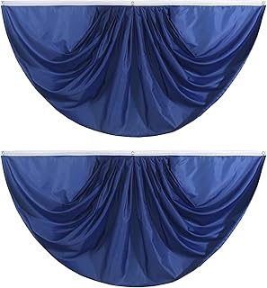 Blue Pure Solid Colour Pleated Fan Flag Bunting 3 x 6 Ft Colour Pleated ...