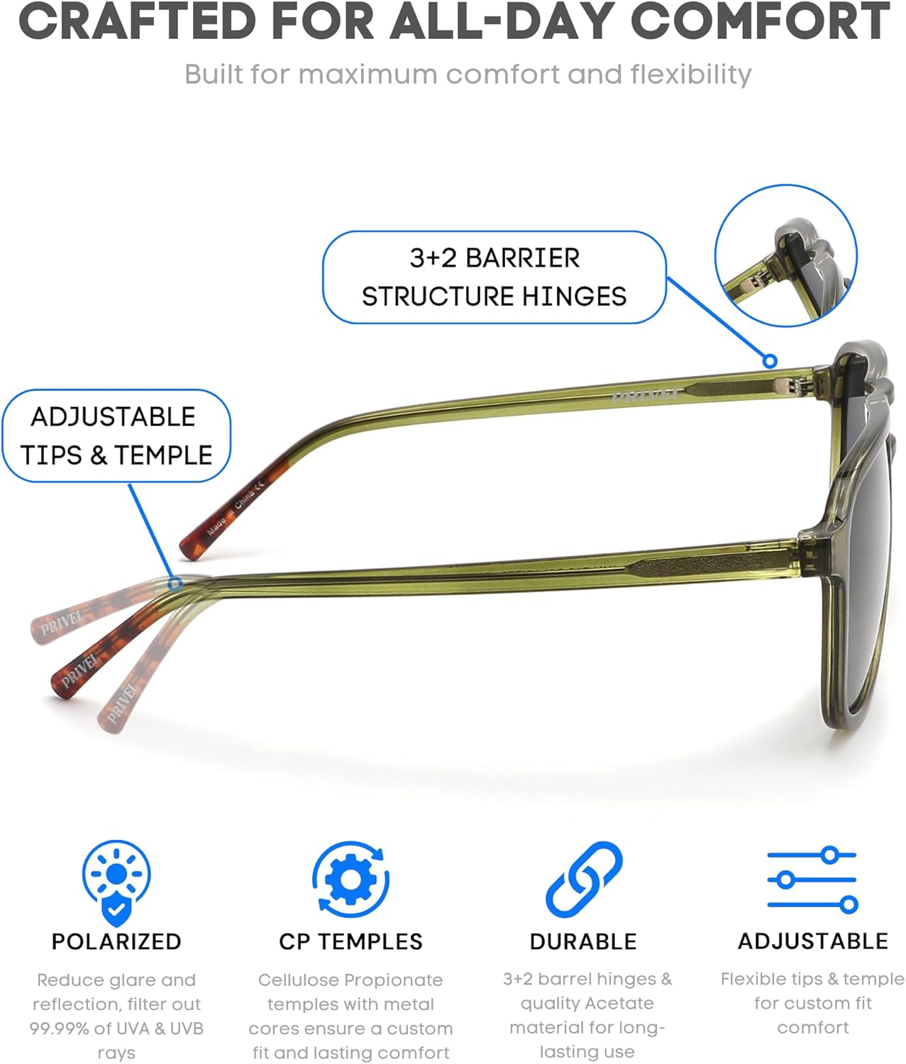 XXL Size Extra Large 160MM Polarized Double Bridge Retro Aviator Sunglasses Big Wide Heads Men UV400 Protection - Image 3