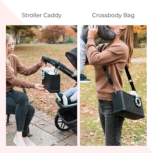 Miniatura 7 de Stroll Pouch - Organizador universal de cochecito de bebé EVA con correa para el hombro y ganchos antideslizantes. Accesorio para cochecito