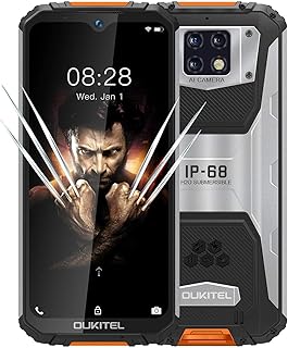 OUKITEL WP6 Indestructible Phone (2022), 6GB + 128GB, 10000 mAh (carregamento rápido de 18W), 48MP + 16MP, 6.3" FHD+, IP68/IP69K à prova de choque/água, Face/Finger ID/dual SIM card (Laranja)