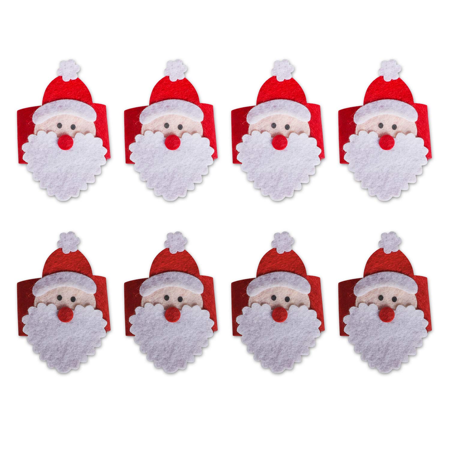 8pcs Christmas Napkin Rings Napkin Holders Christmas Party Banquet Dinner Table Decor