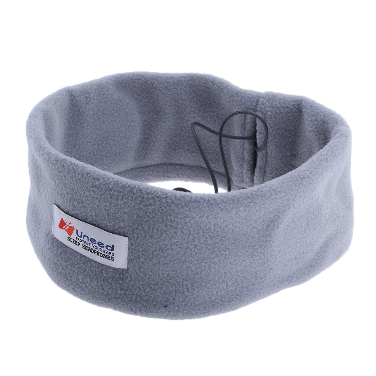 Sharplace Schlafkopfhörer Stirnband mit Kabel, Kopfhörer im Stirnband Sport, Soft Comfortable Wired Sleeping Headbands, Sport Kopfhörer Augenmasken für Yoga Training Reisen Schlaflosigkeit, Grau