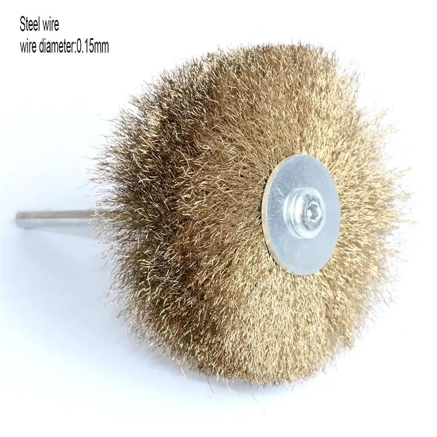 1Pc 80mm Stainless Steel Wire Abrasive Brush Brass Wire Wheel Polishing Grinding for Wood Metal 1/4" Shank Drill Rotary to(Steel coarse Wire)