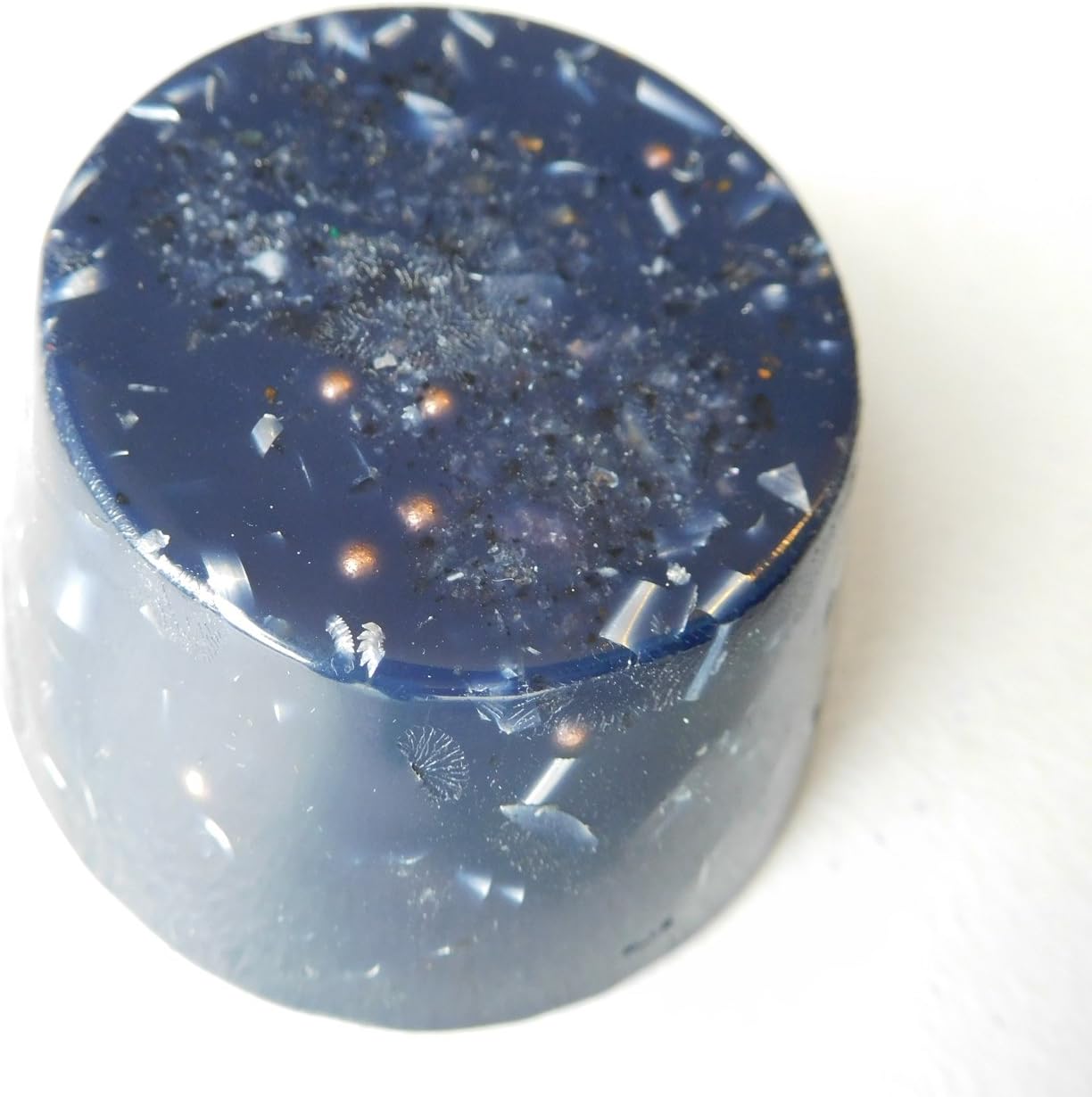 Tower Busters 1 Indigo Blue Orgone Generator Energy Accumulator Perfect Gifting Tool!!!! Made 528Hz Frequency with OM Chants Many Beautiful Ingredients and Colors!!