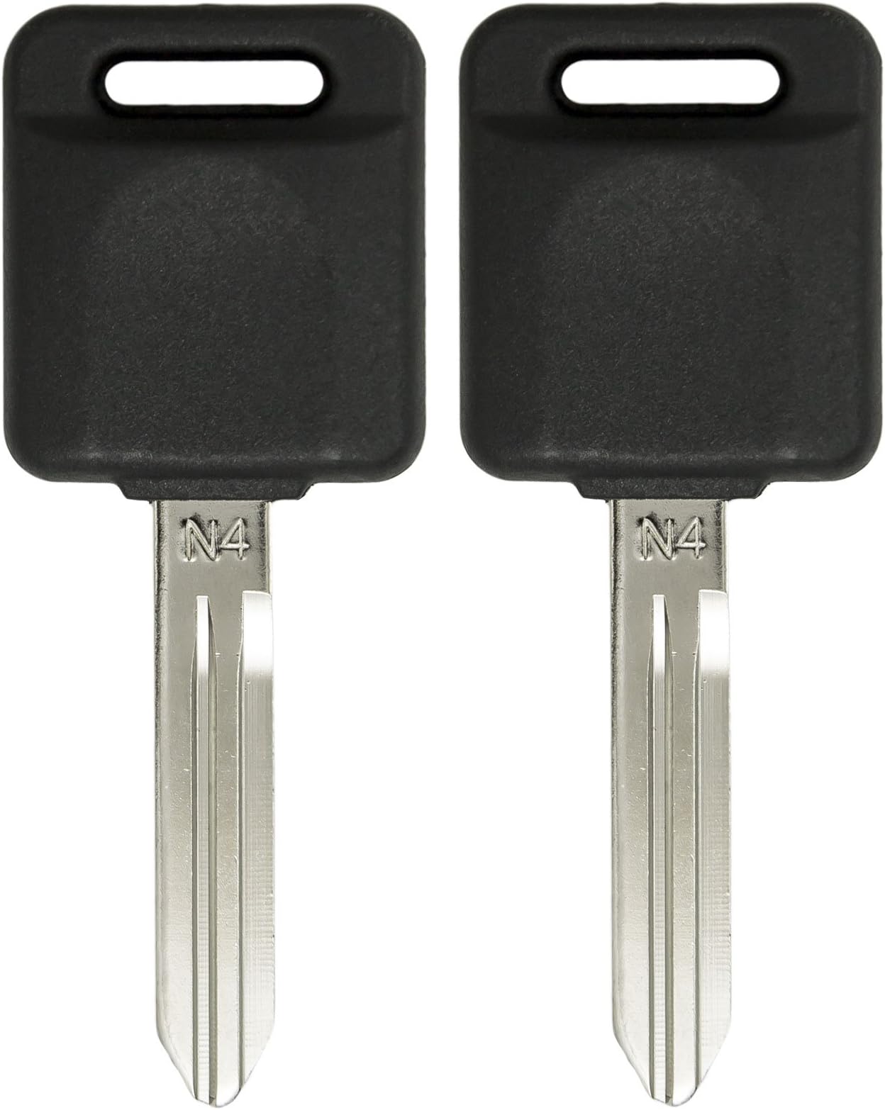 Keyless2Go Replacement for New Uncut Transponder Ignition 46 Chip Car Key for Select Maxima Rogue Sentra Altima Vehicles That Use NI04T Key (2 Pack)