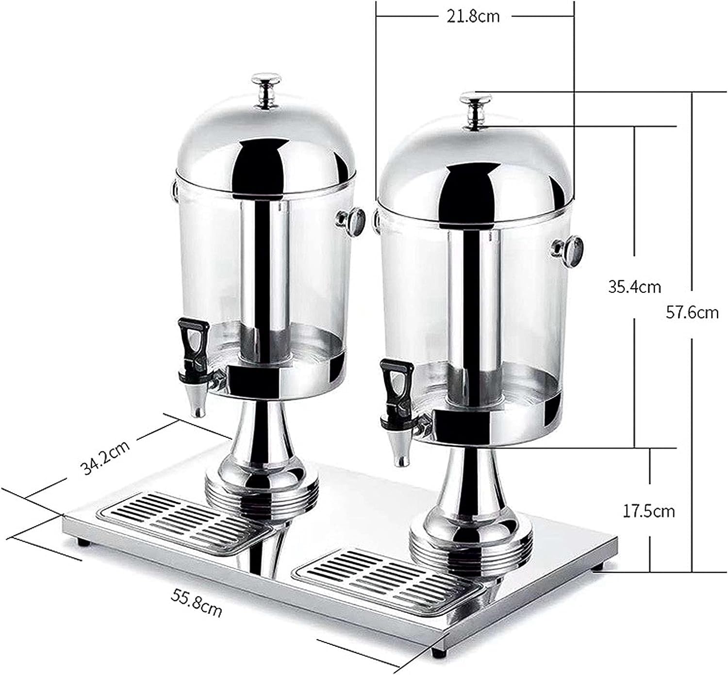 Dispensador de jugo: dispensador de jugo de frutas, leche y bebidas frías, ideal for cafeterías, cantinas, servicios de buffet y más(Silver,16L)