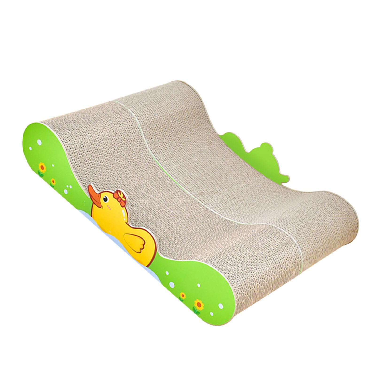 Cama-sofá rascador para Gatos, Cama para Gatos de Papel Corrugado Resistente a los arañazos con diseño de Pato Adorable y Base de Tablero de Densidad cómoda, sofá rascador de