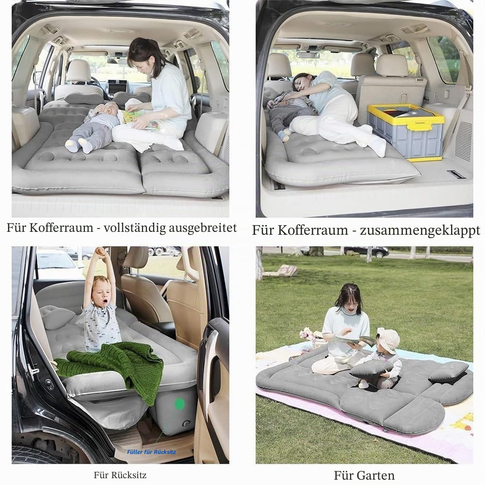YUEGOO Auto Matratze für Dacia Jogger 2022-2024, Verdickte Faltbare Aufblasbare Matratze für Reisen Camping Outdoor Aktivitäten, B/Black