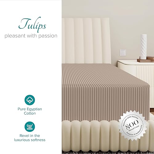 Miniatura 44 de Carressa Linen Sábana bajera ajustable 100% algodón tamaño King – Sábana bajera de 800 hilos King de algodón, lujosamente suave, refrescante