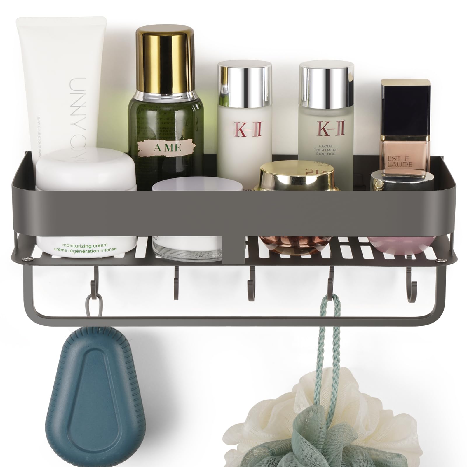CIBOTIES Shower Caddy 11 8 inch Stainless Steel Shower Shelves for Inside Shower with Hooks Towel Bar -