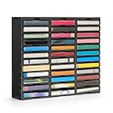 SANFURNEY 36 Slots Cassette Tape Storage Rack Desktop Audio Tape Organizer, Wall-Mounted Audio Cassette Holder
