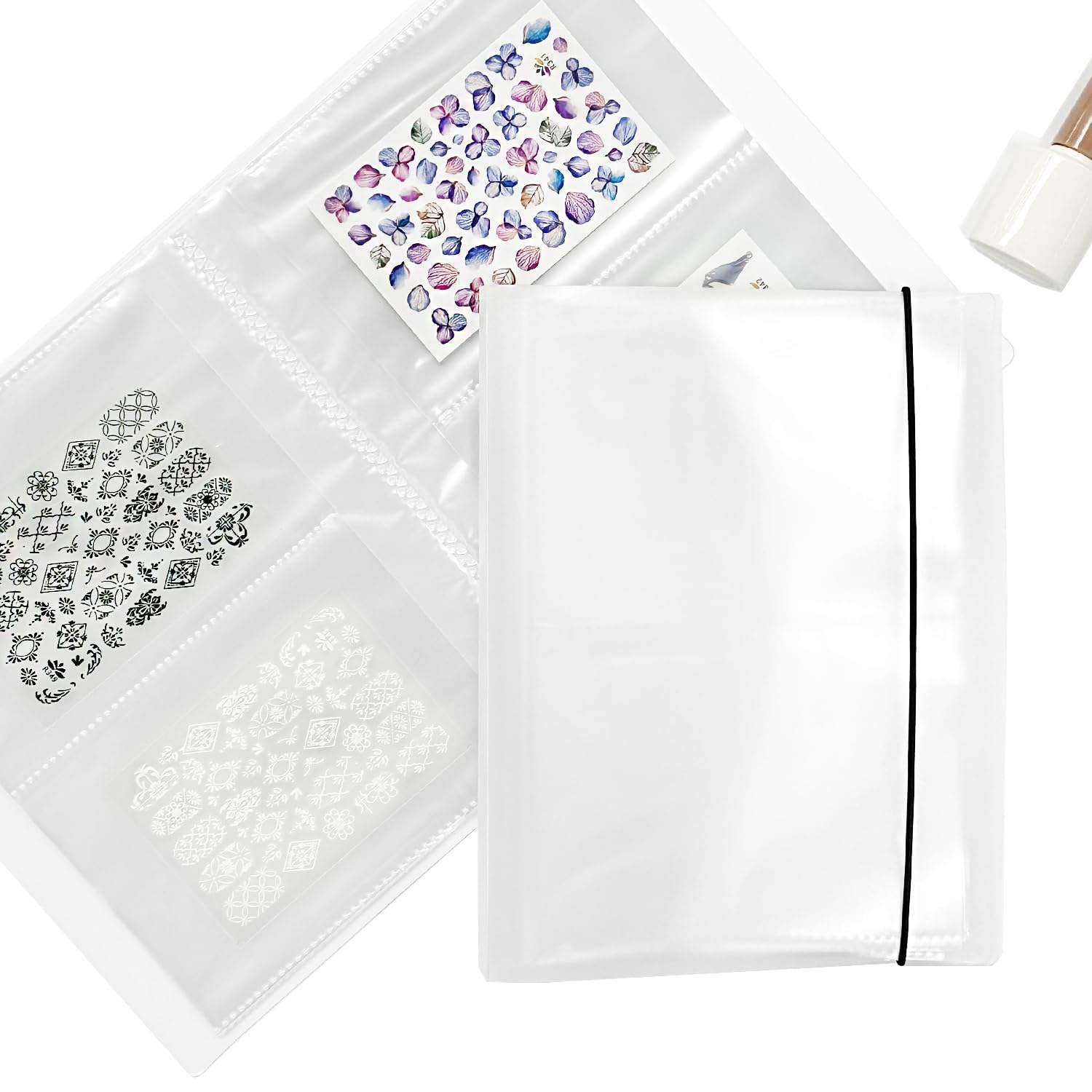 Photo 1 of * SET OF 2* Nail Art Sticker Organizer Book,80 Slots Empty Nail Decals Storage Display Book Nail Stencils Stamping Plate Collecting Album Nail Stickers Book Decals Holder for Nail Art Home Salon Use