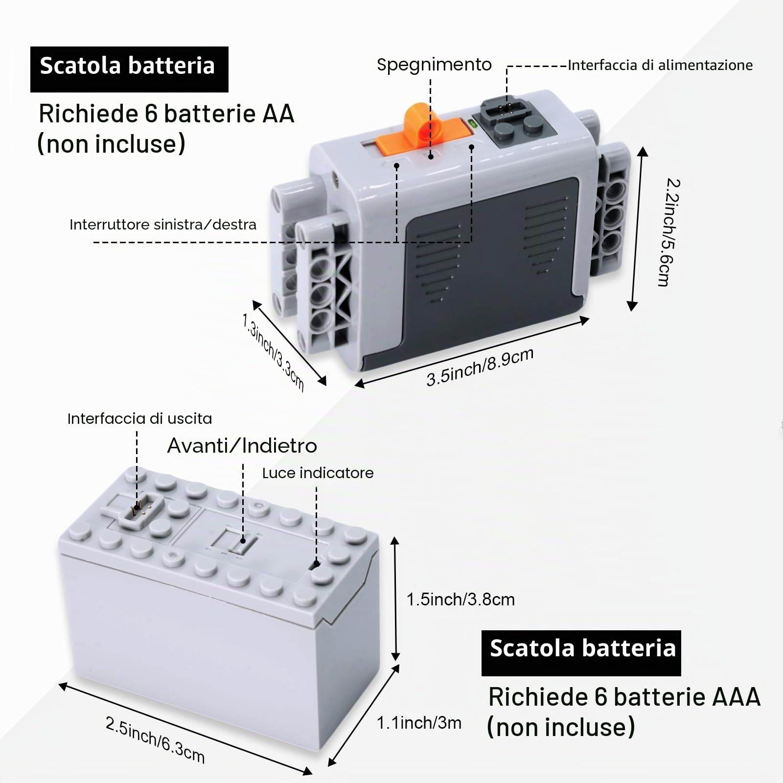 Set di Funzione di Potenza del Servo Motore, QIQIAZI Set di 45 Pezzi di Motori Giocattolo Elettrici con Motori M/L/XL/Servo/Train, Telecomando IR, Scatola per Batteria, Cavo di Prolunga, Compatibile