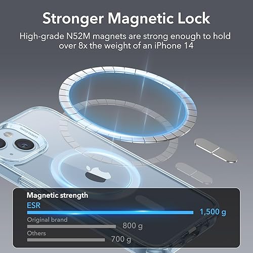 Vista 715 de ESR Funda para iPhone 15 Pro Max, compatible con MagSafe, de grado militar, negro transparente