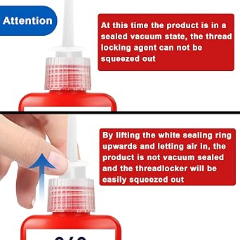 Thread Lock High Strength+Medium Strength, 100ml Locktight Threadlock Prevent Nuts, Bolts, Fasteners and Screws from Loosening Due to Prolonged Vibration, Thus Locking and Sealing Metal Nuts and Bolts