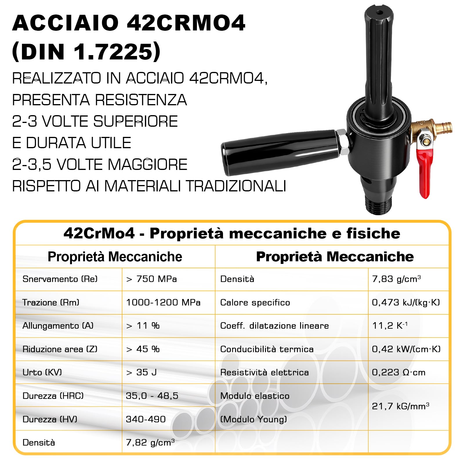 XIIW Adattatore SDS Max a M22 per Trapano a Nucleo in Calcestruzzo + Pompa 4 m e Tubo, Iniezione d’Acqua Automatica, Acciaio 42CrMo4, G1/4" - Carotatrice Diamantata per Muro, Trapano a Nucleo