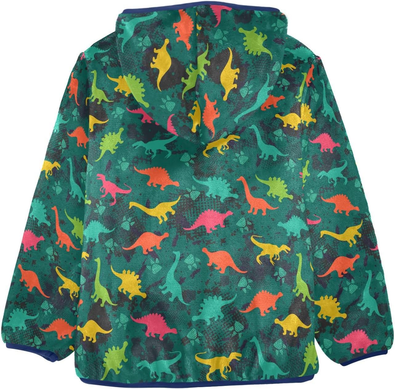 Dinosaurs Boys Fleece Hoody Jacket Zip Up Coat Warm Fall Winter Plush Jacket Long Sleeve Outerwear