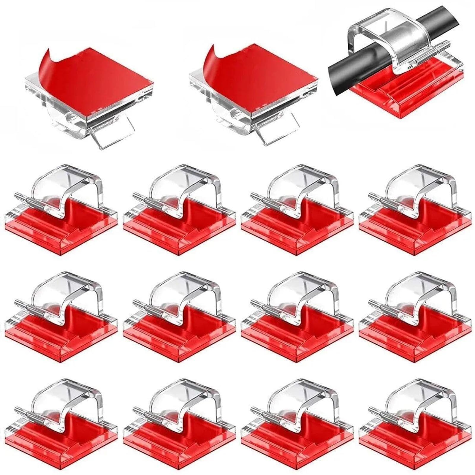 120Pcs Self Adhesive Cable Clips, Sticky Wire Clips for Indoor & Outdoor Cable Management, Small Outdoor Light Clips Cord Organizer, for Office Home Christmas Decorations, Fairy Lights